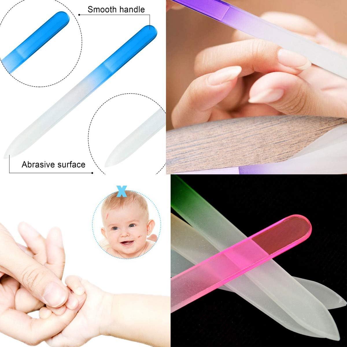 Set de 12 limas de uñas de vidrio MITAOSLIMWU-QRWT con estuche