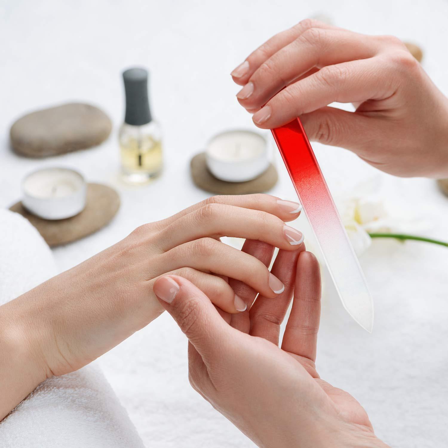 Limas de Uñas de Cristal Honoson - 24 Pcs, Cuidado Profesional