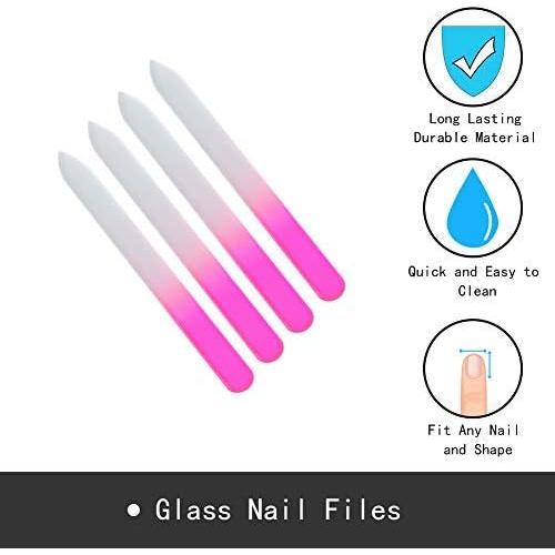 Paquete de 40 Limadoras de Uñas de Cristal SIUSIO - Rosa y Azul