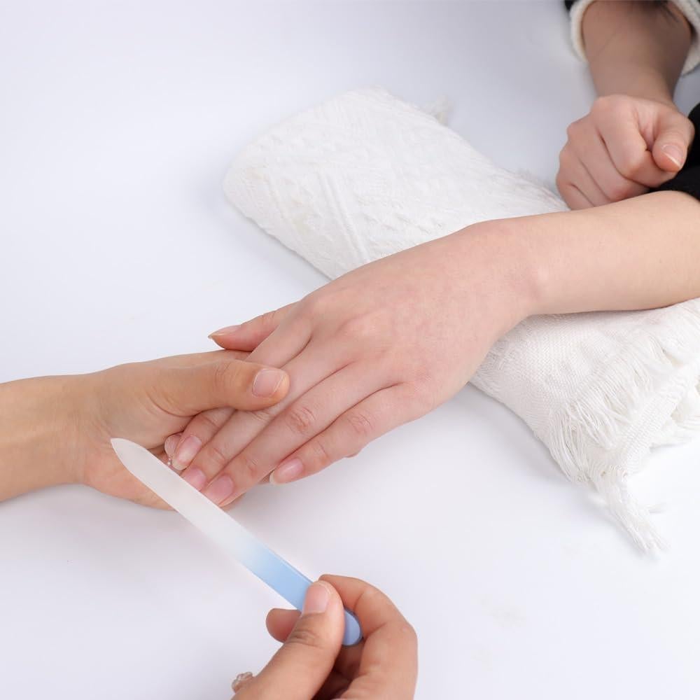 Paquete de 3 limas de vidrio Longluosi con estuche portátil