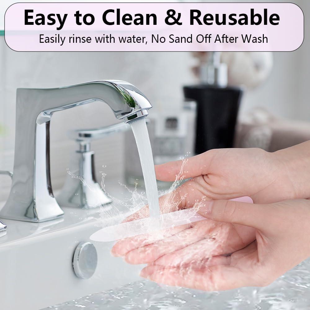 Paquete de 3 limas de vidrio Longluosi con estuche portátil