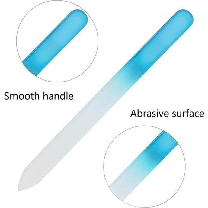 Paquete de 3 Limadoras de Uñas de Vidrio Aoshang - 14x1.2 cm