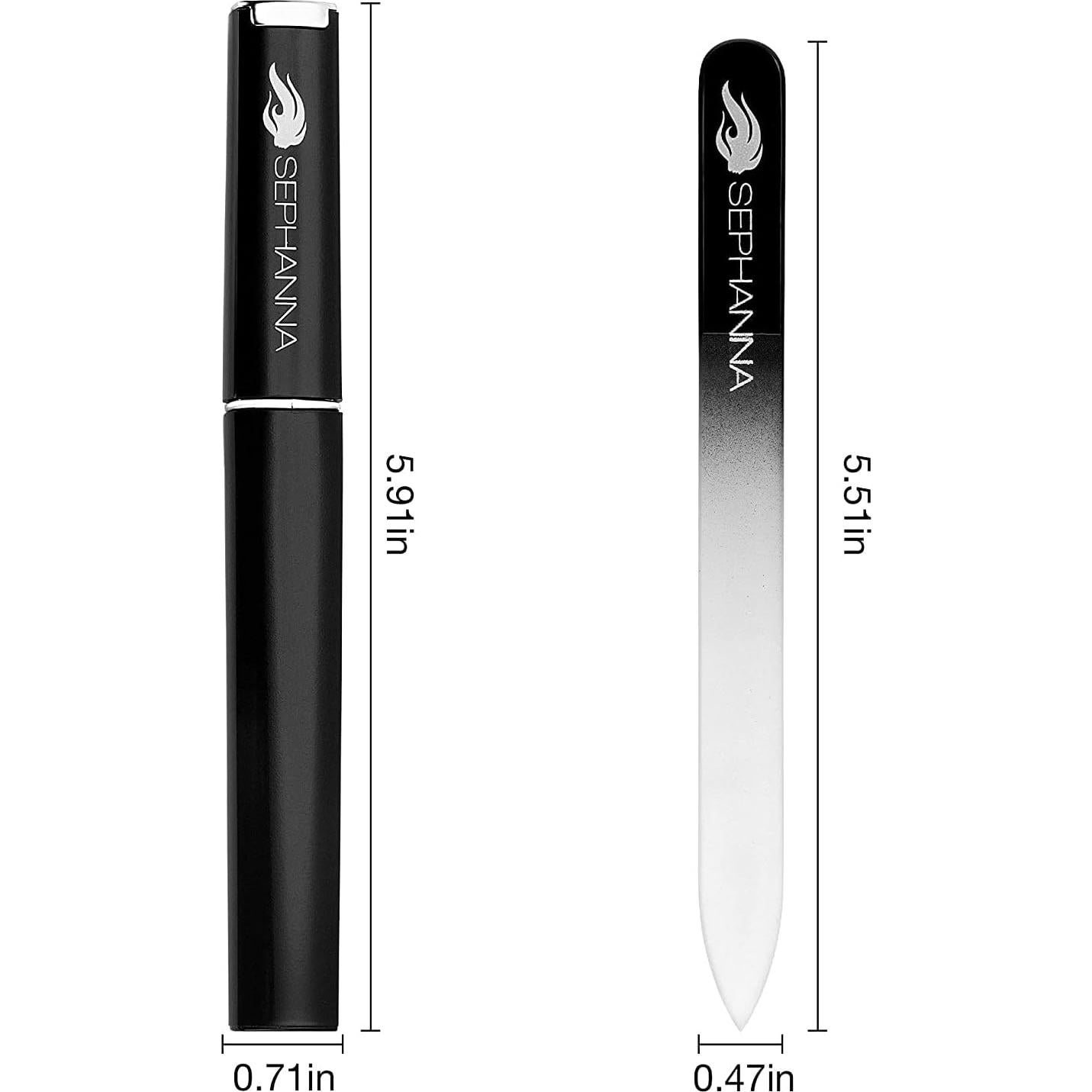Paquete de 3 limas de cristal SEPHANNA para uñas naturales