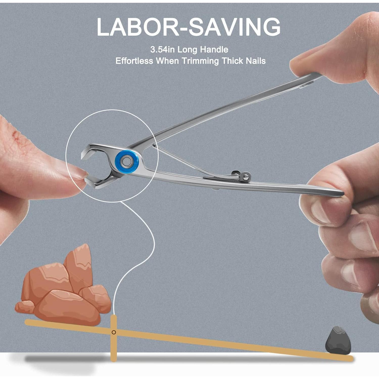 Cortauñas Extra Grande Werlla con Mango Largo para Uñas Gruesas