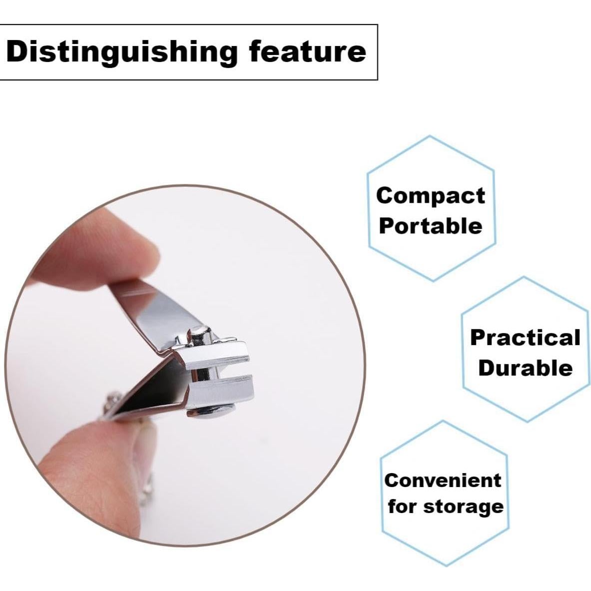 Cortador de Uñas Mini QPOIBSD 5.08 cm Acero Inoxidable 3 Piezas