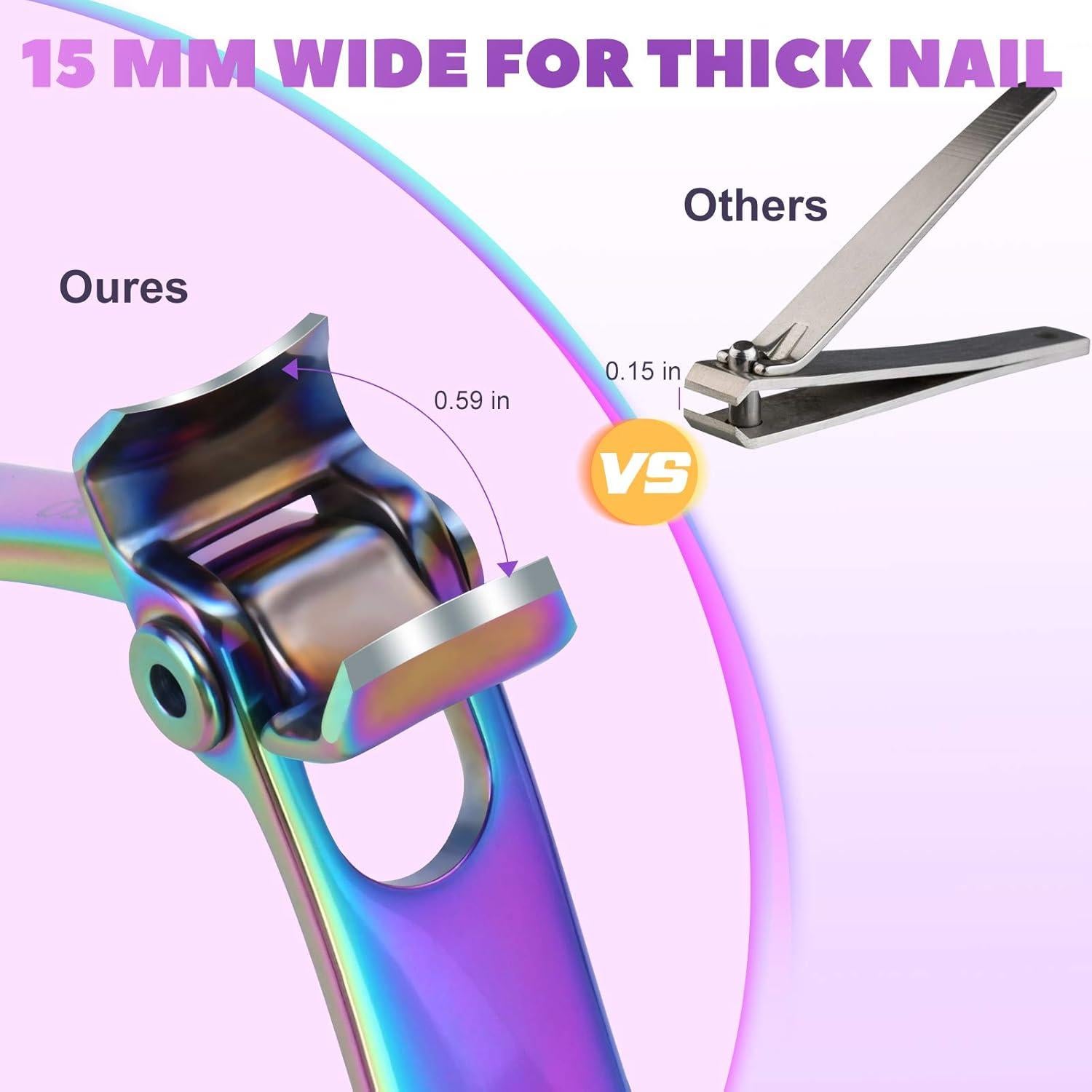 Cortauñas Vepkuso para Uñas Gruesas - Set Profesional Inoxidable