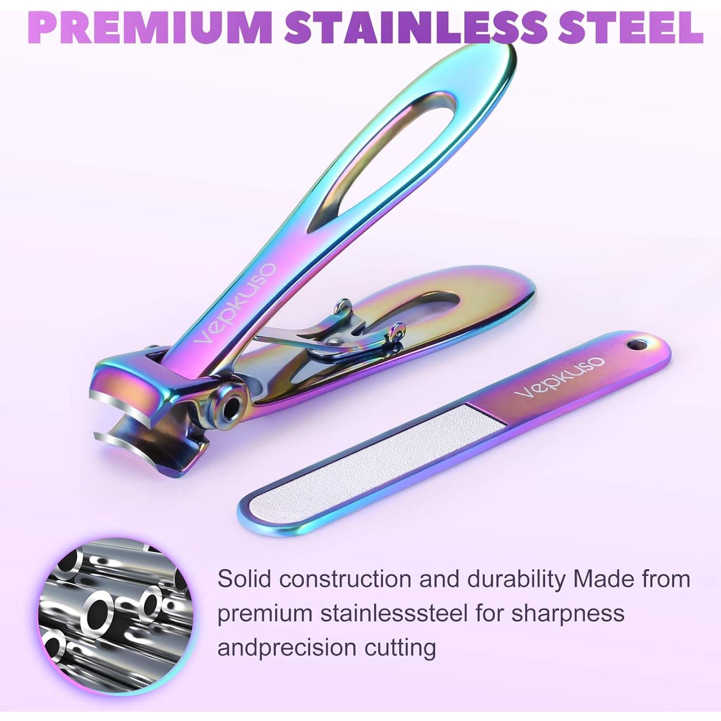 Cortauñas Vepkuso para Uñas Gruesas - Set Profesional Inoxidable