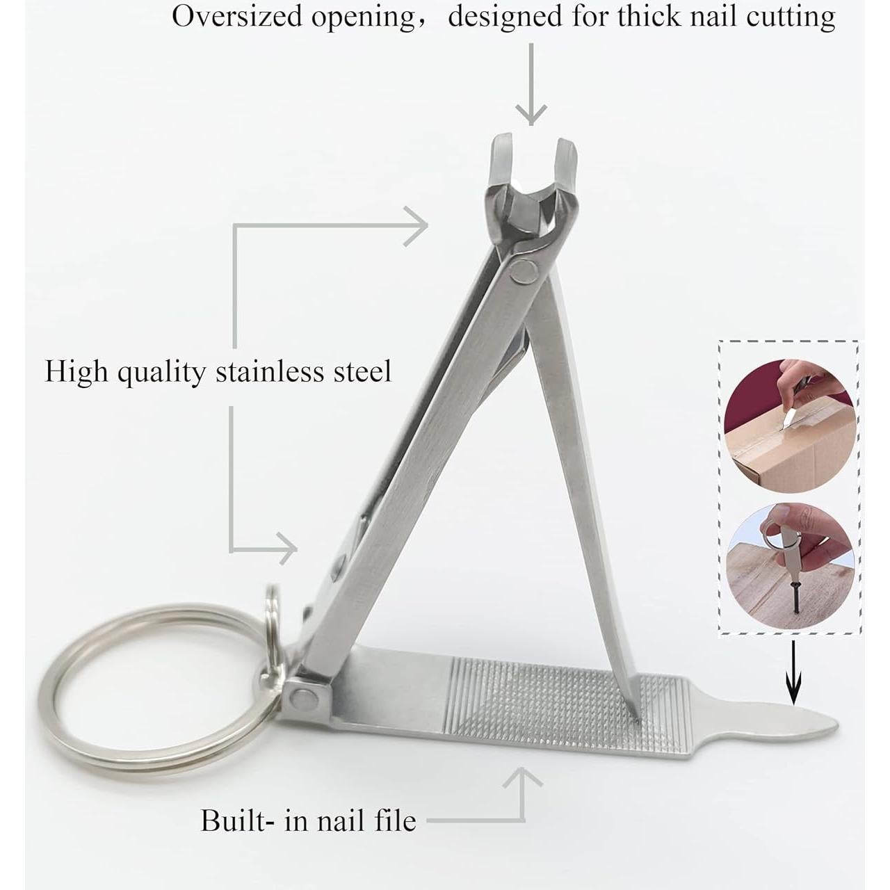 Cortador de Uñas Portátil Ginalaia de Acero Inoxidable con Lima