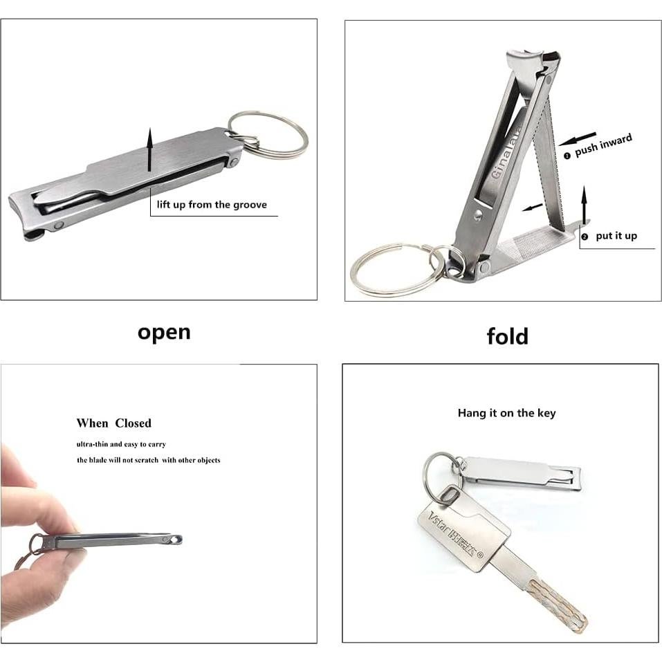 Cortador de Uñas Portátil Ginalaia de Acero Inoxidable con Lima