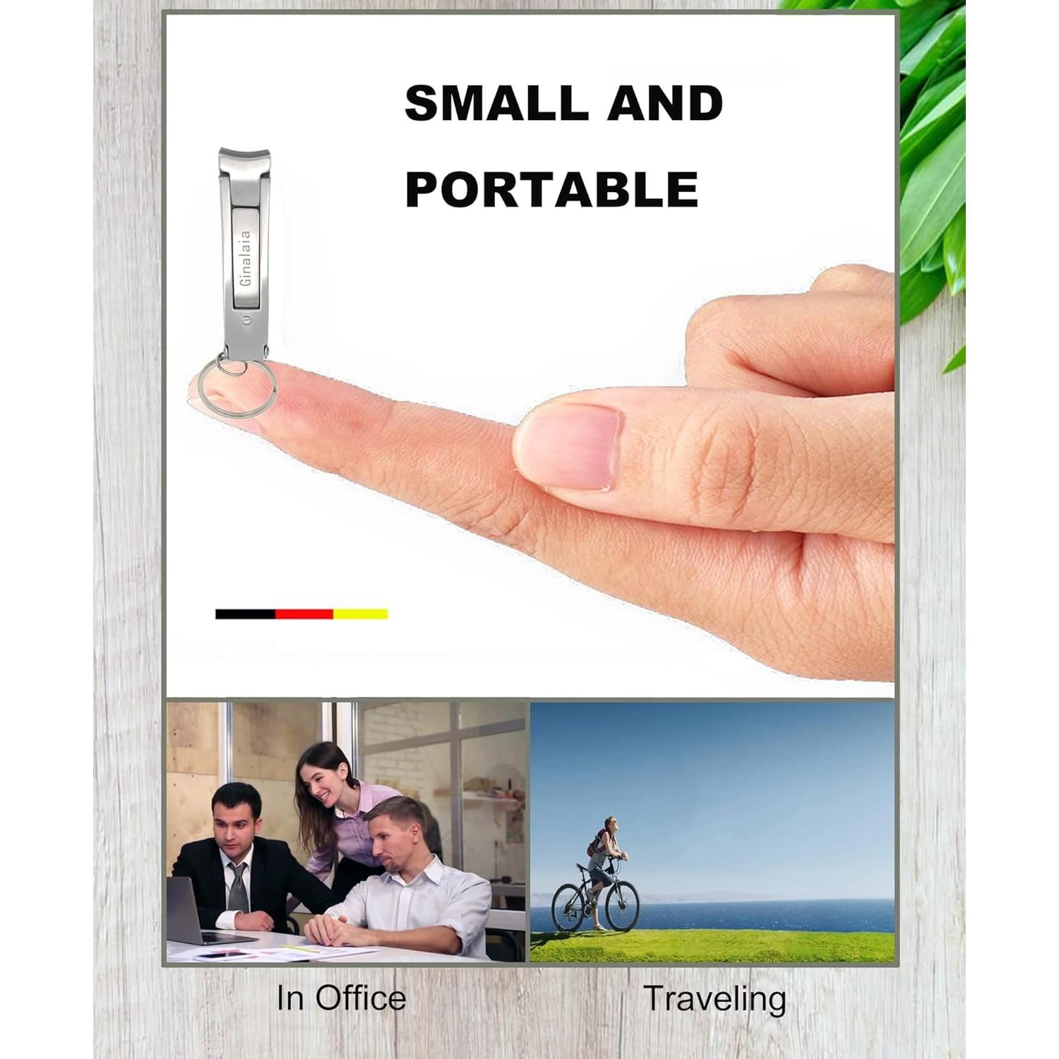 Cortador de Uñas Portátil Ginalaia de Acero Inoxidable con Lima
