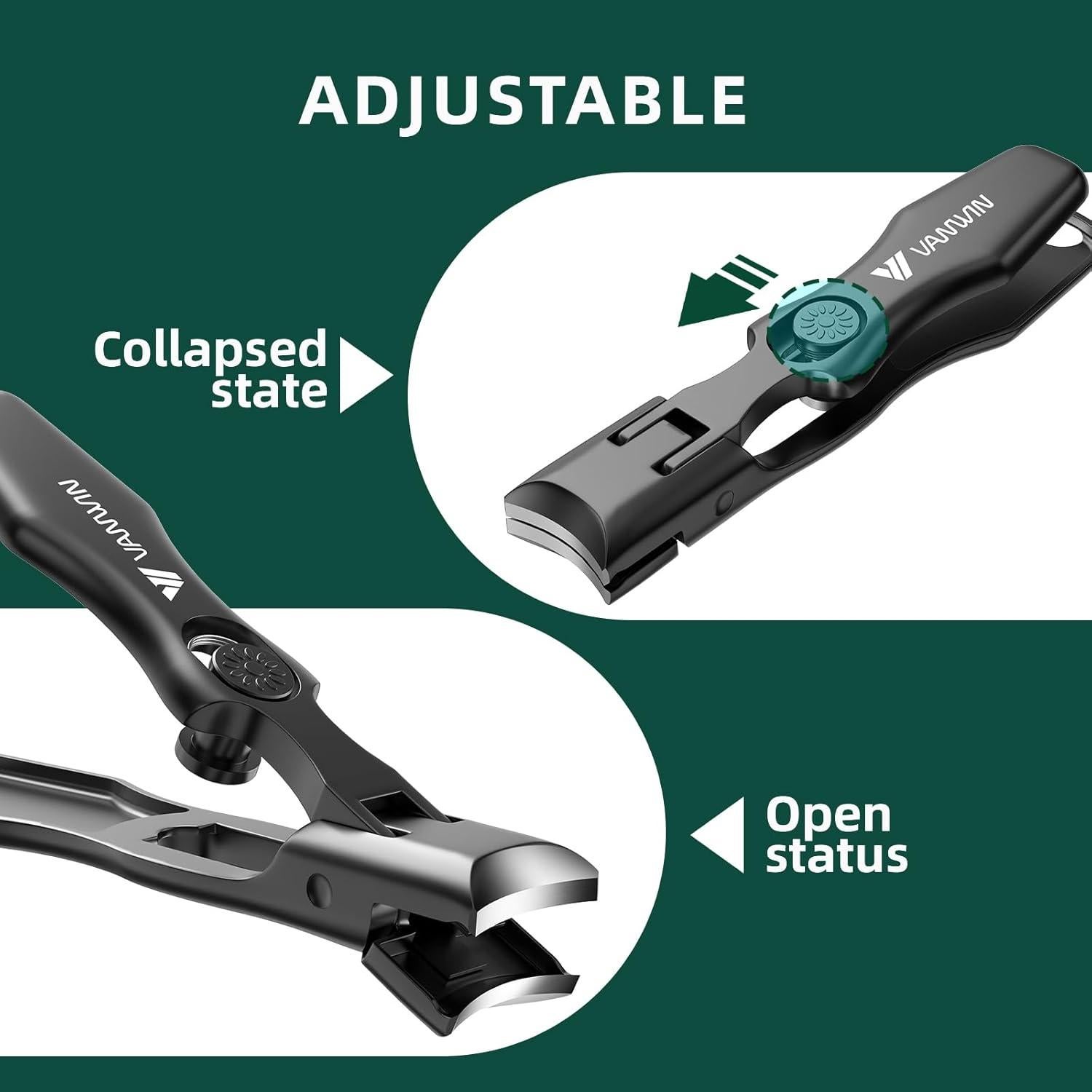 Cortauñas VANWIN para Uñas Gruesas con Recogedor y Bloqueo