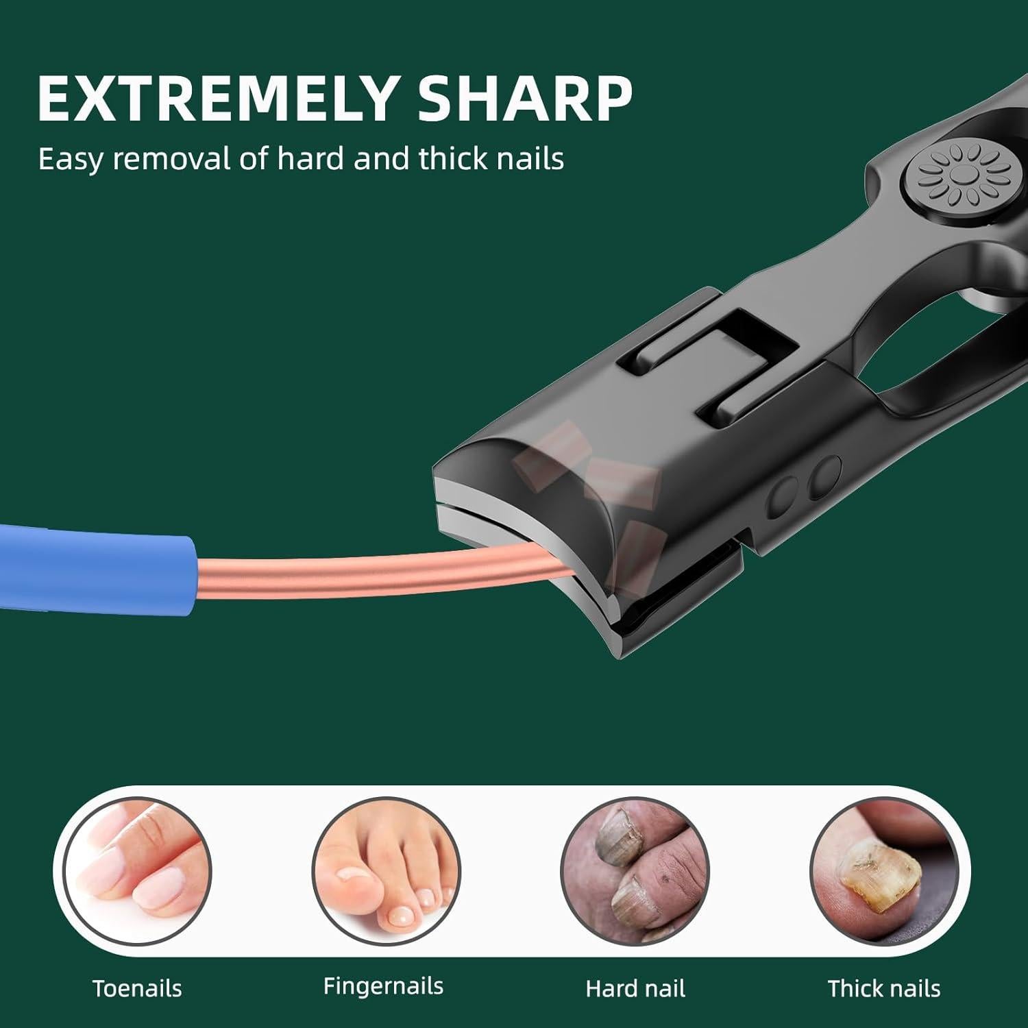 Cortauñas VANWIN para Uñas Gruesas con Recogedor y Bloqueo