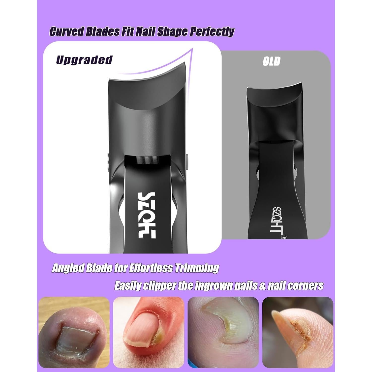 Cortauñas Angulados SZQHT para Uñas Gruesas con Recogedor