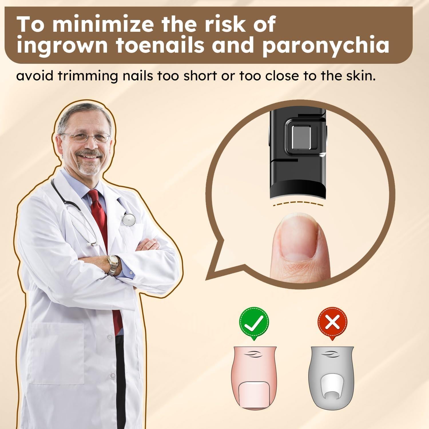 Cortauñas Nailysor para Uñas Gruesas con Recogedor y Bloqueo