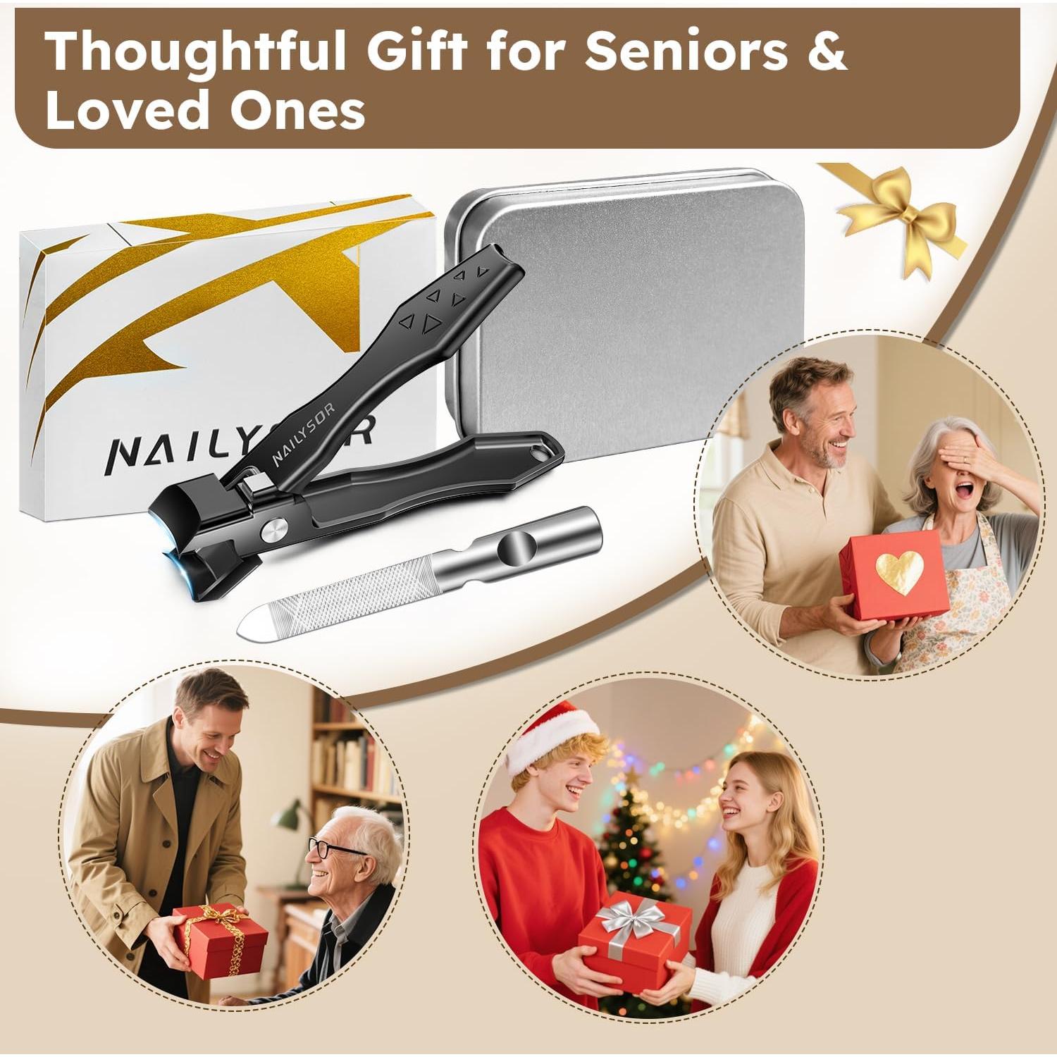 Cortauñas Nailysor para Uñas Gruesas con Recogedor y Bloqueo