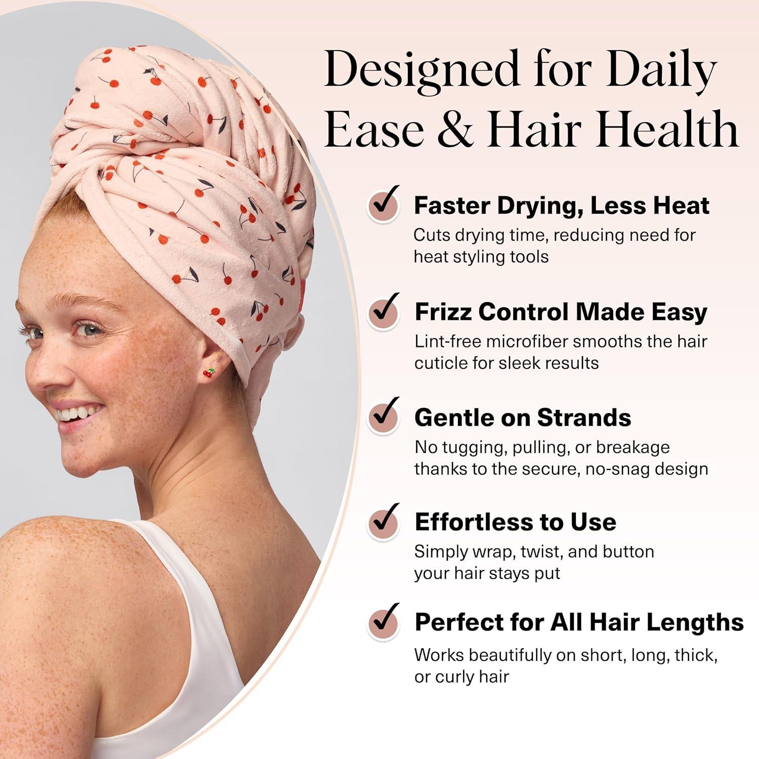 Toalla de Microfibra Kitsch XL Antifrizz 101.6x61 cm Cereza