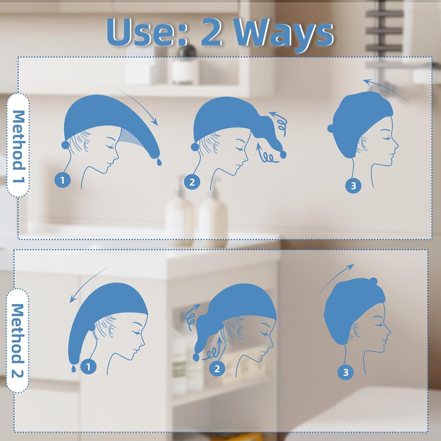 Toalla para el cabello Amrules 4 unidades 25.6x9.8 cm microfibra