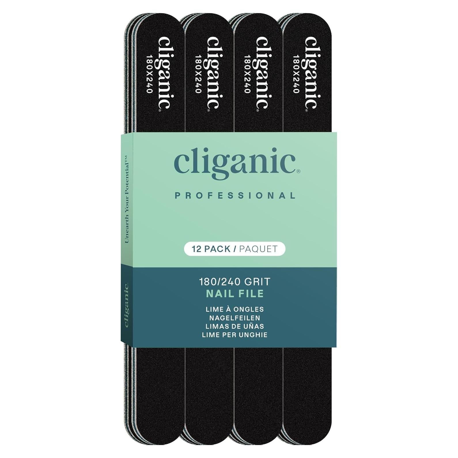Juego de 12 Limadoras de Uñas Cliganic 180/240 Grano Lavables