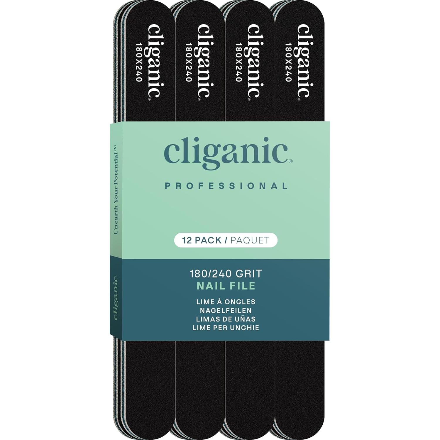 Juego de 12 Limadoras de Uñas Cliganic 180/240 Grano Lavables