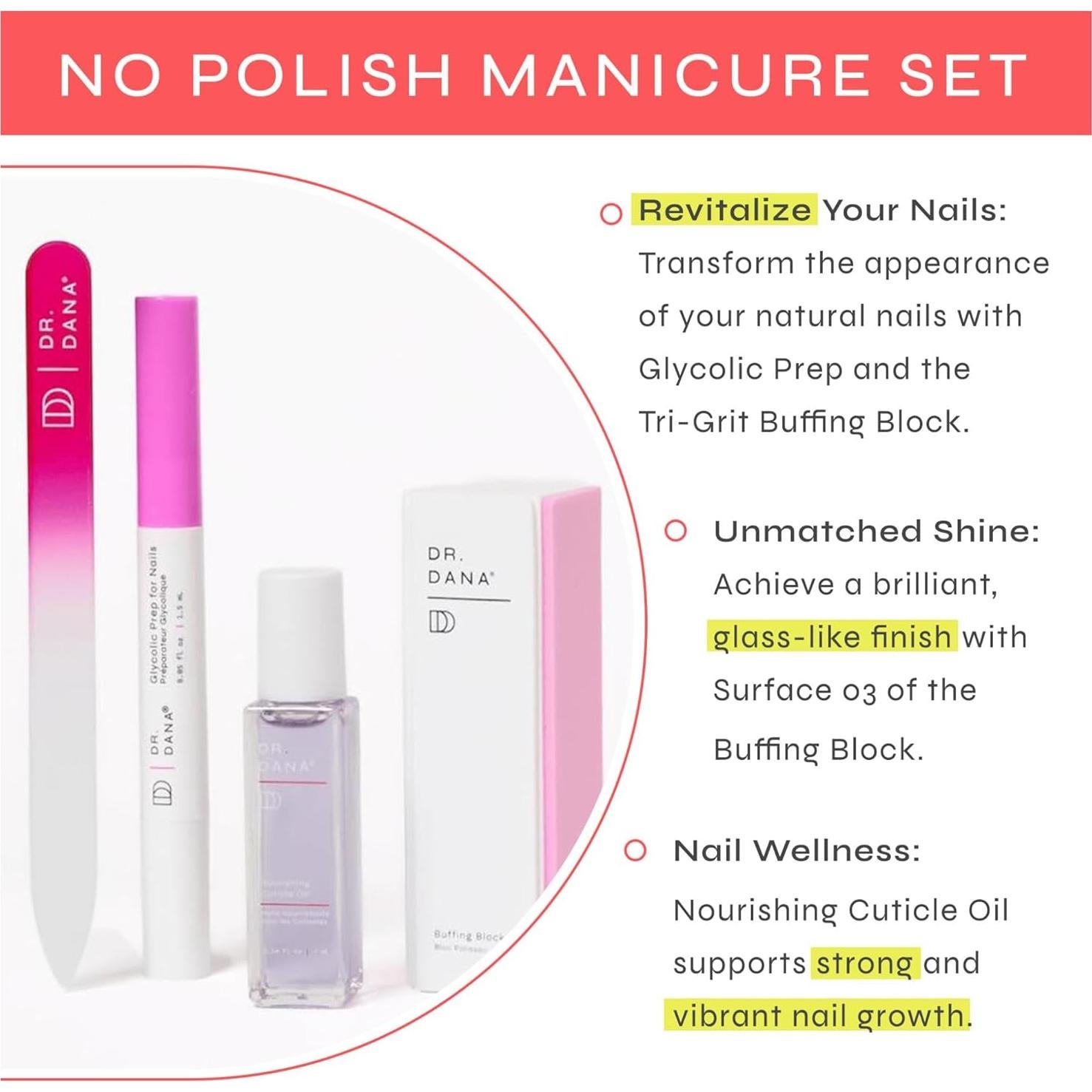 Set de Manicura Sin Esmalte Dr. Dana - Cuidado de Uñas Saludables