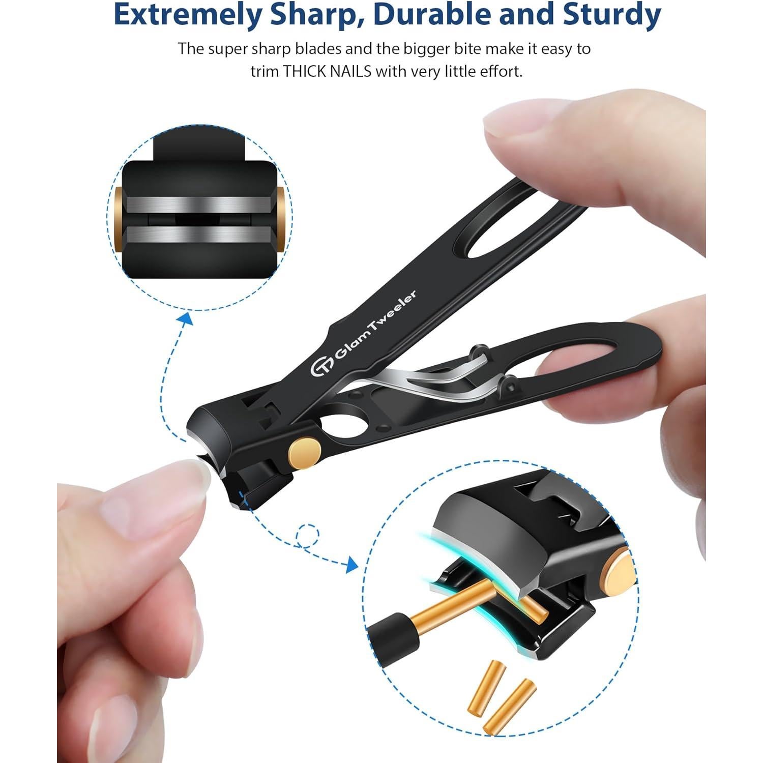 Cortauñas GlamTweeler Anti-Splash Ultra Afilado con Lima Vidrio