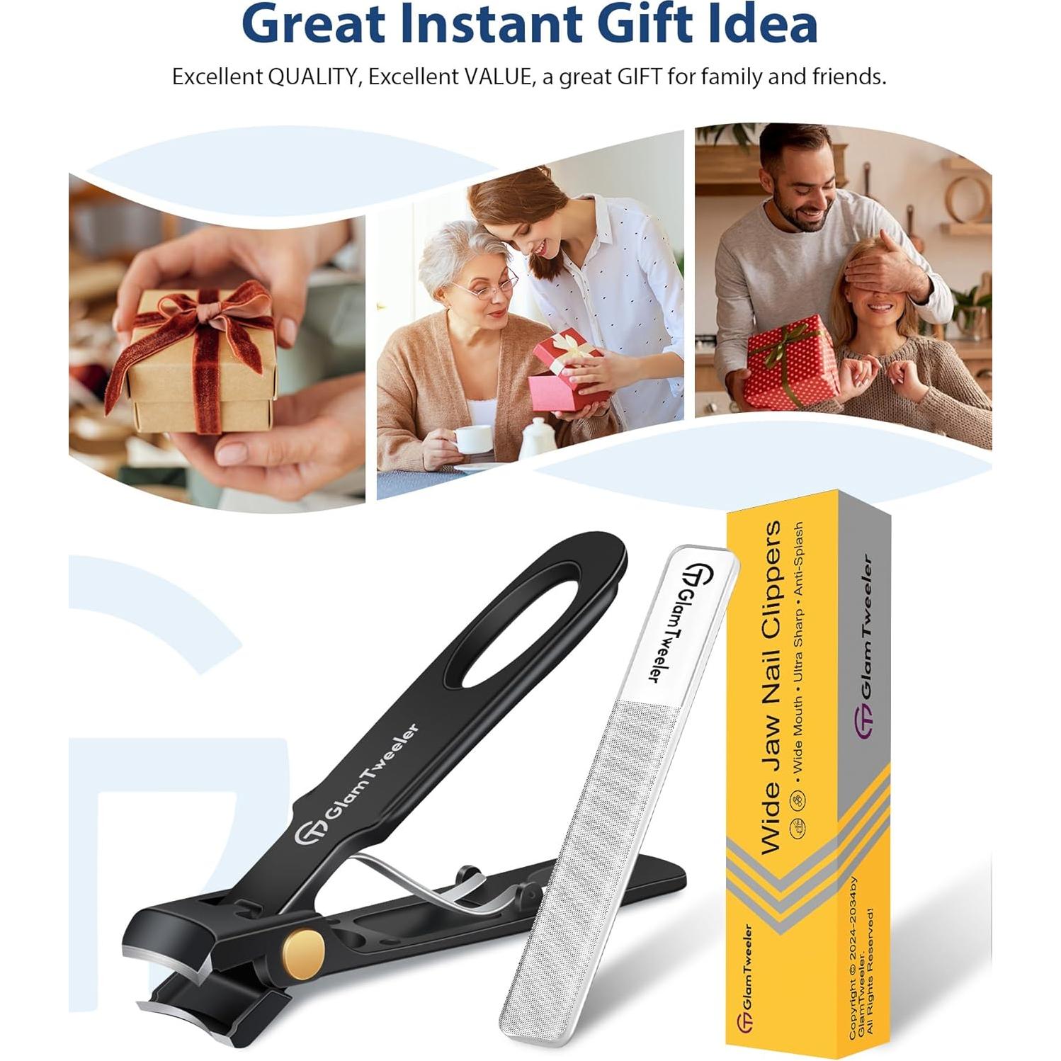 Cortauñas GlamTweeler Anti-Splash Ultra Afilado con Lima Vidrio