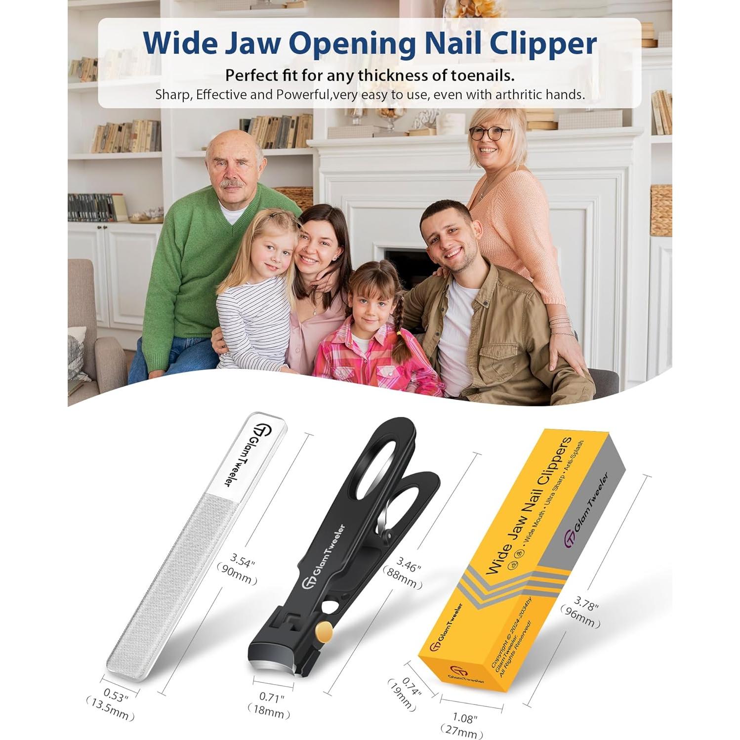 Cortauñas GlamTweeler Anti-Splash Ultra Afilado con Lima Vidrio