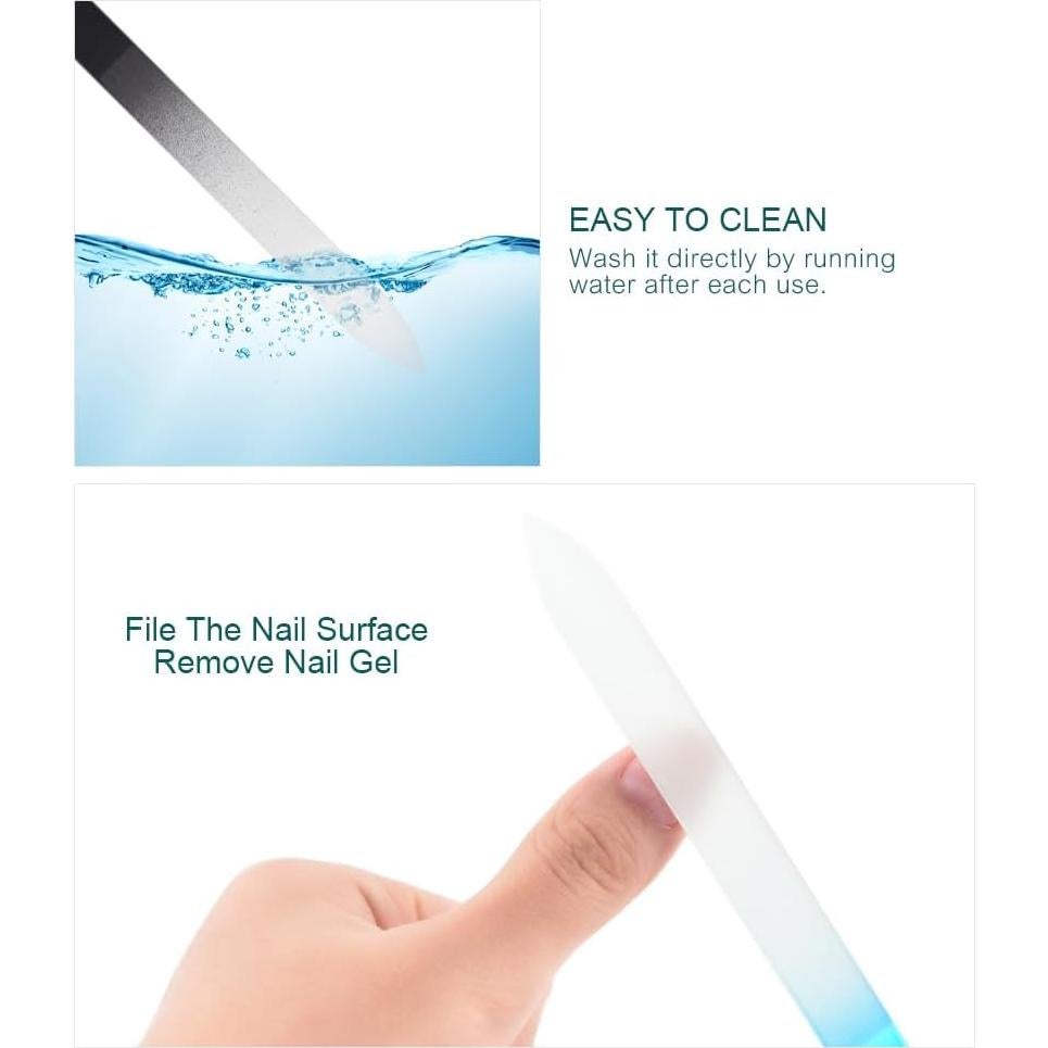 Set de 5 Limadoras de Uñas de Cristal KADS Doble Cara