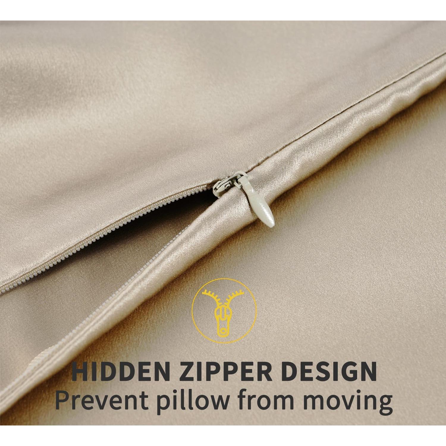 Funda de Almohada de Seda ZIMASILK Reina 50x76cm Taupe 600 Hilos