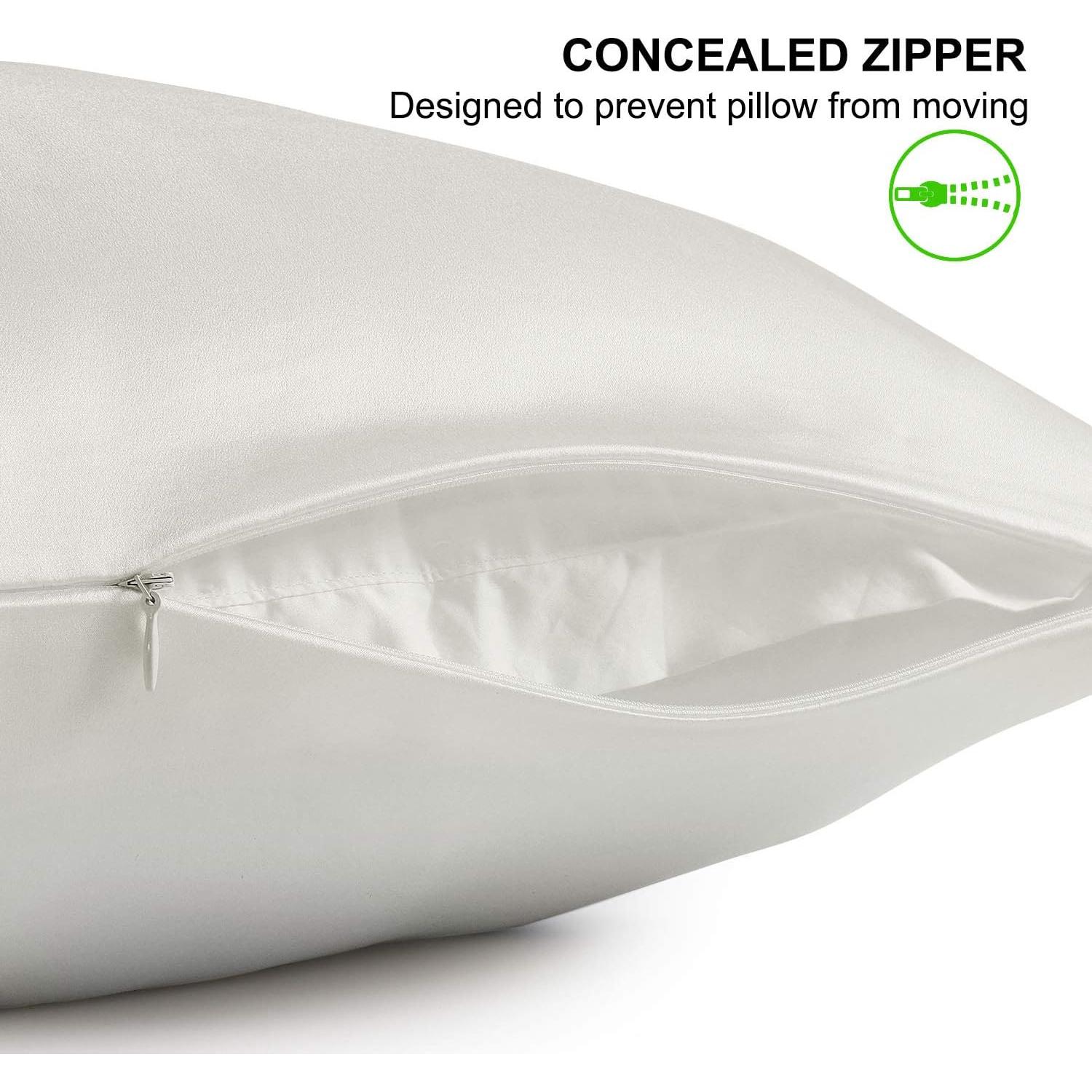 Funda de Almohada de Seda ALASKA BEAR Queen 100% Morera Blanca