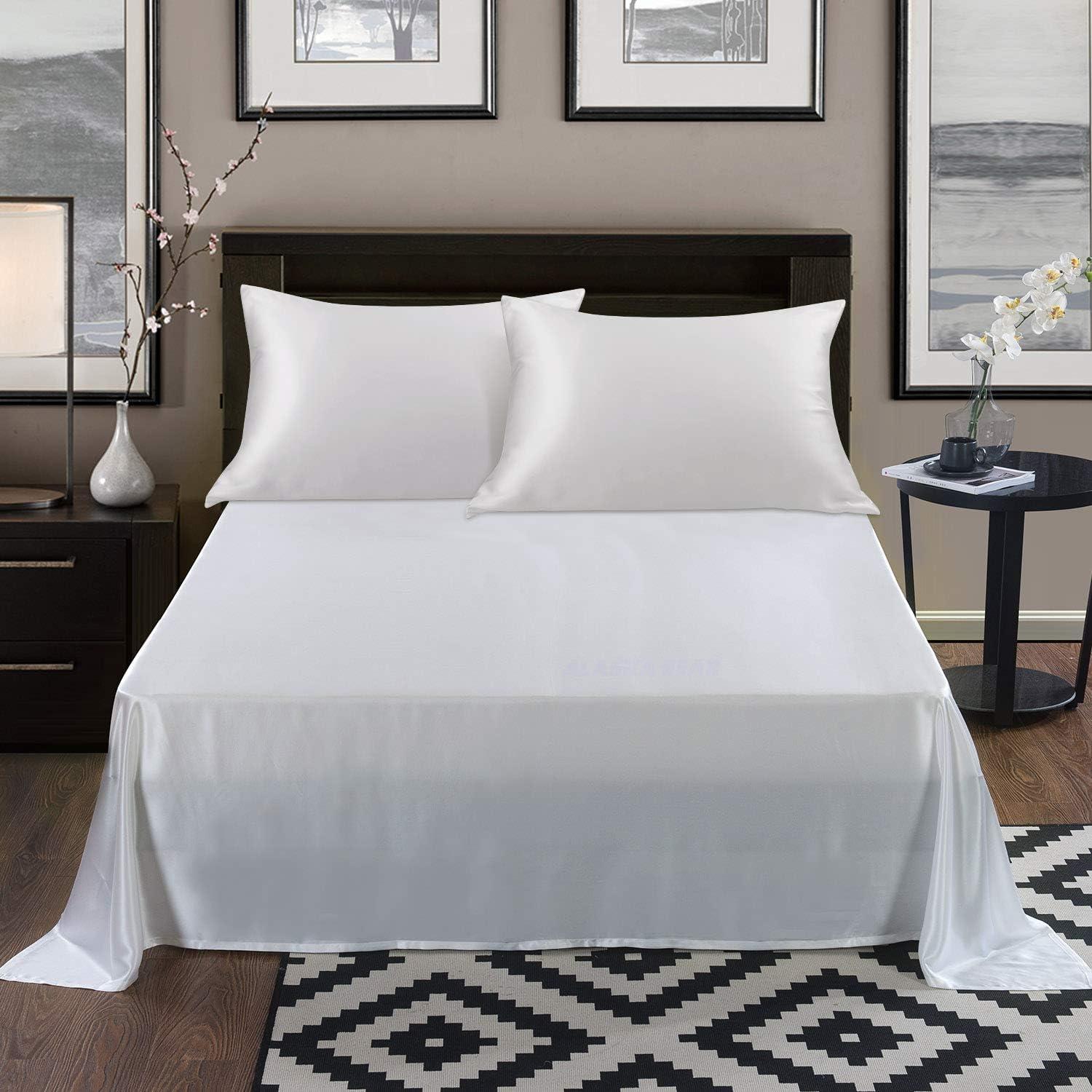 Funda de Almohada de Seda ALASKA BEAR Queen 100% Morera Blanca