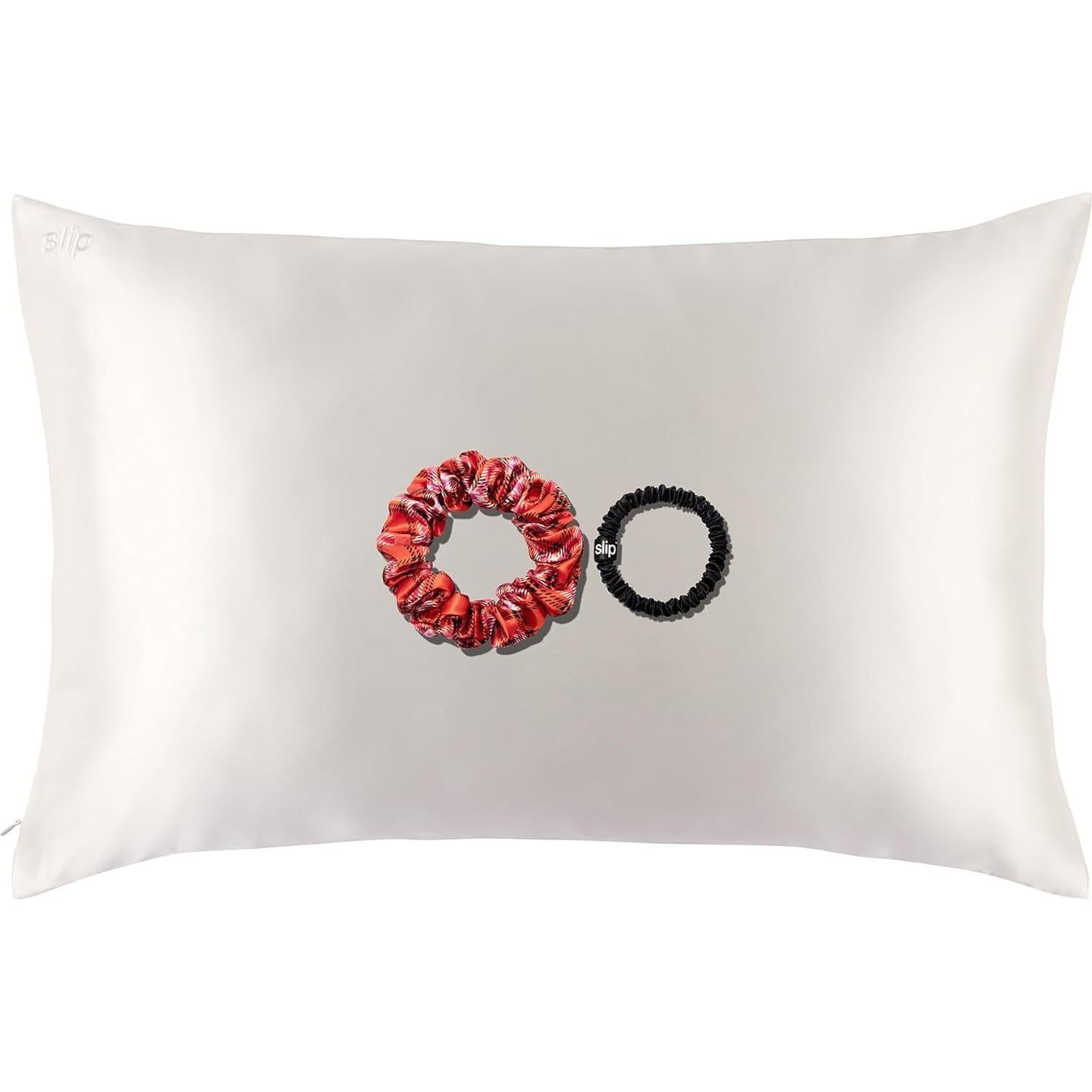 Funda de Almohada de Seda Pura Slip + Scrunchies - Set Vacaciones