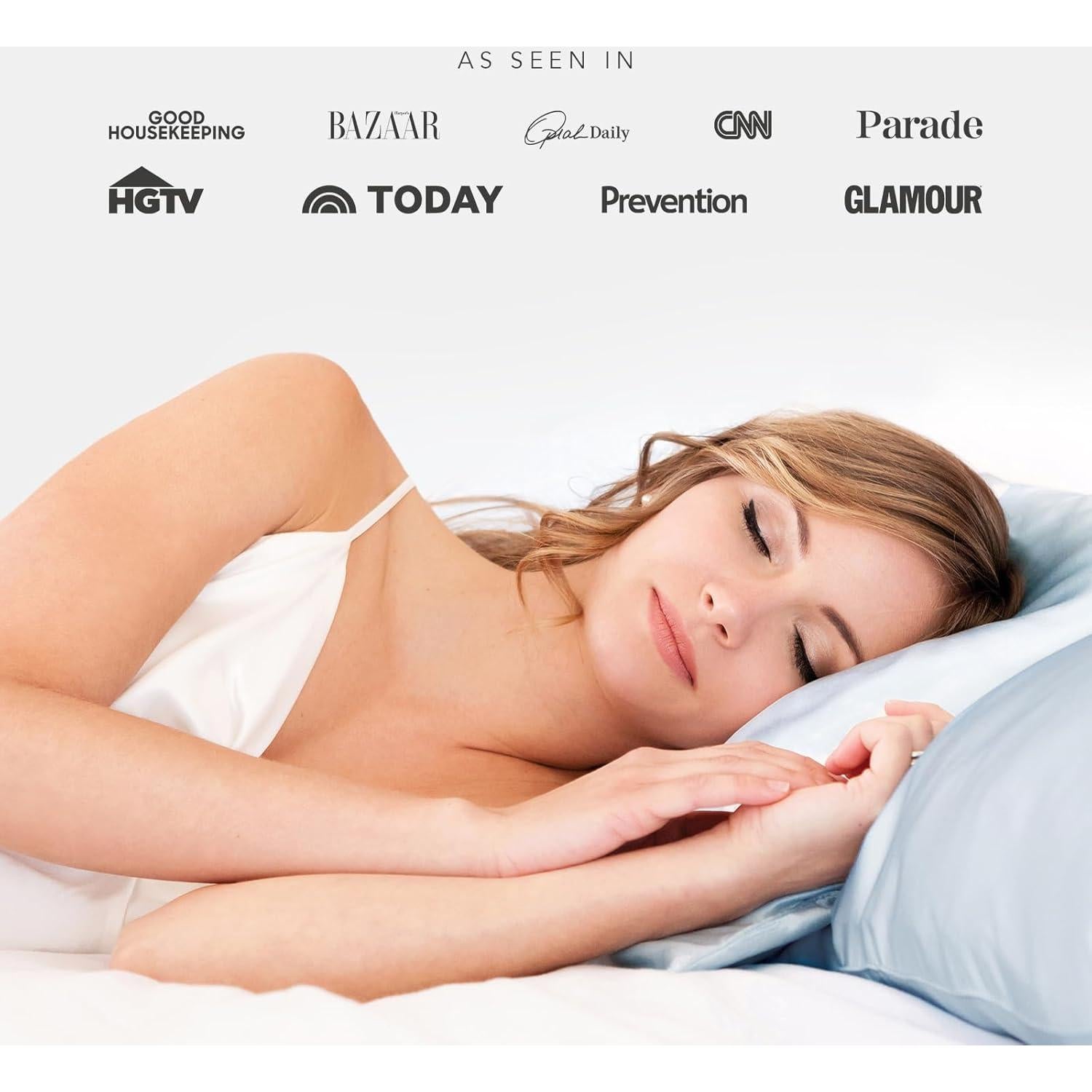 Funda de Almohada de Seda 100% Pura Fishers Finery 25mm Blanca