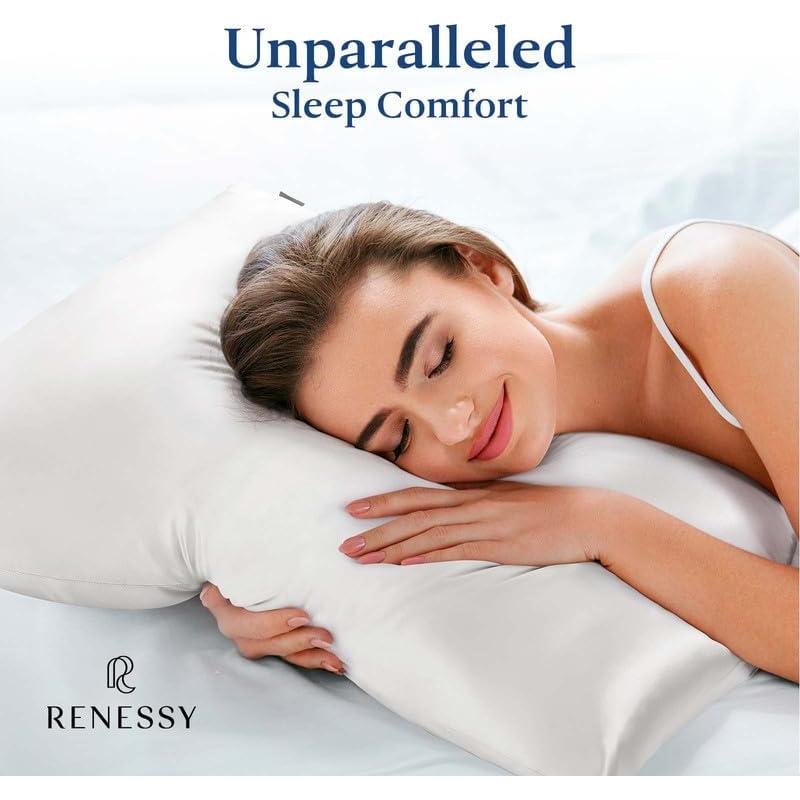 Premium Silk Pillowcase 100% Organic Mulberry Silk, 22 Momme, Grade 6A - Oeko-Tex Certified in Germany - Luxury for Hair & Skin, 1 Piece (Standard Size 20x26 Inches, Natural Silk Off-White)