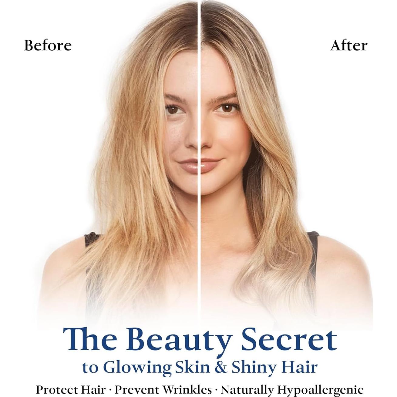 Premium Silk Pillowcase 100% Organic Mulberry Silk, 22 Momme, Grade 6A - Oeko-Tex Certified in Germany - Luxury for Hair & Skin, 1 Piece (Standard Size 20x26 Inches, Natural Silk Off-White)