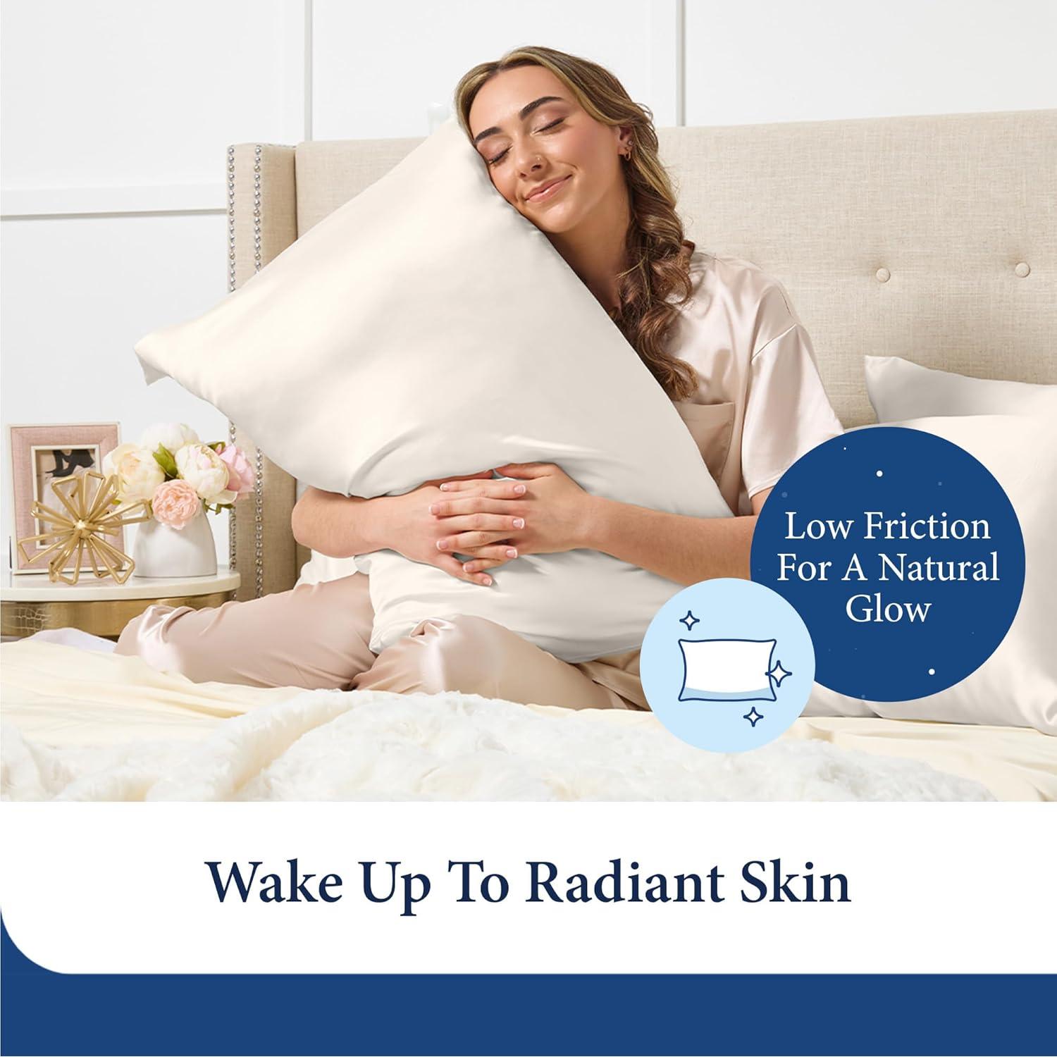 Funda de Almohada 100% Seda Cosy House Estándar Blanca 22 Momme