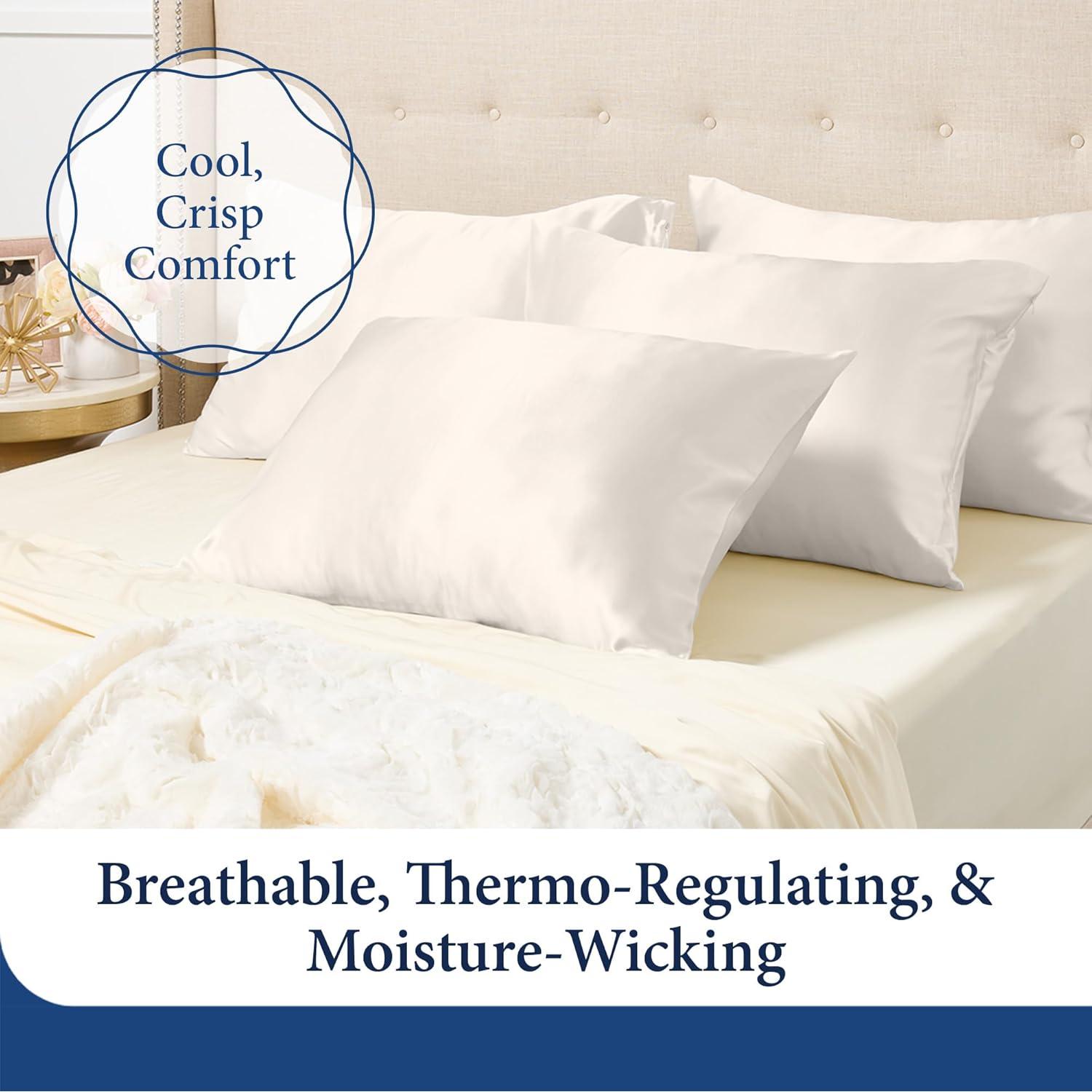 Funda de Almohada 100% Seda Cosy House Estándar Blanca 22 Momme