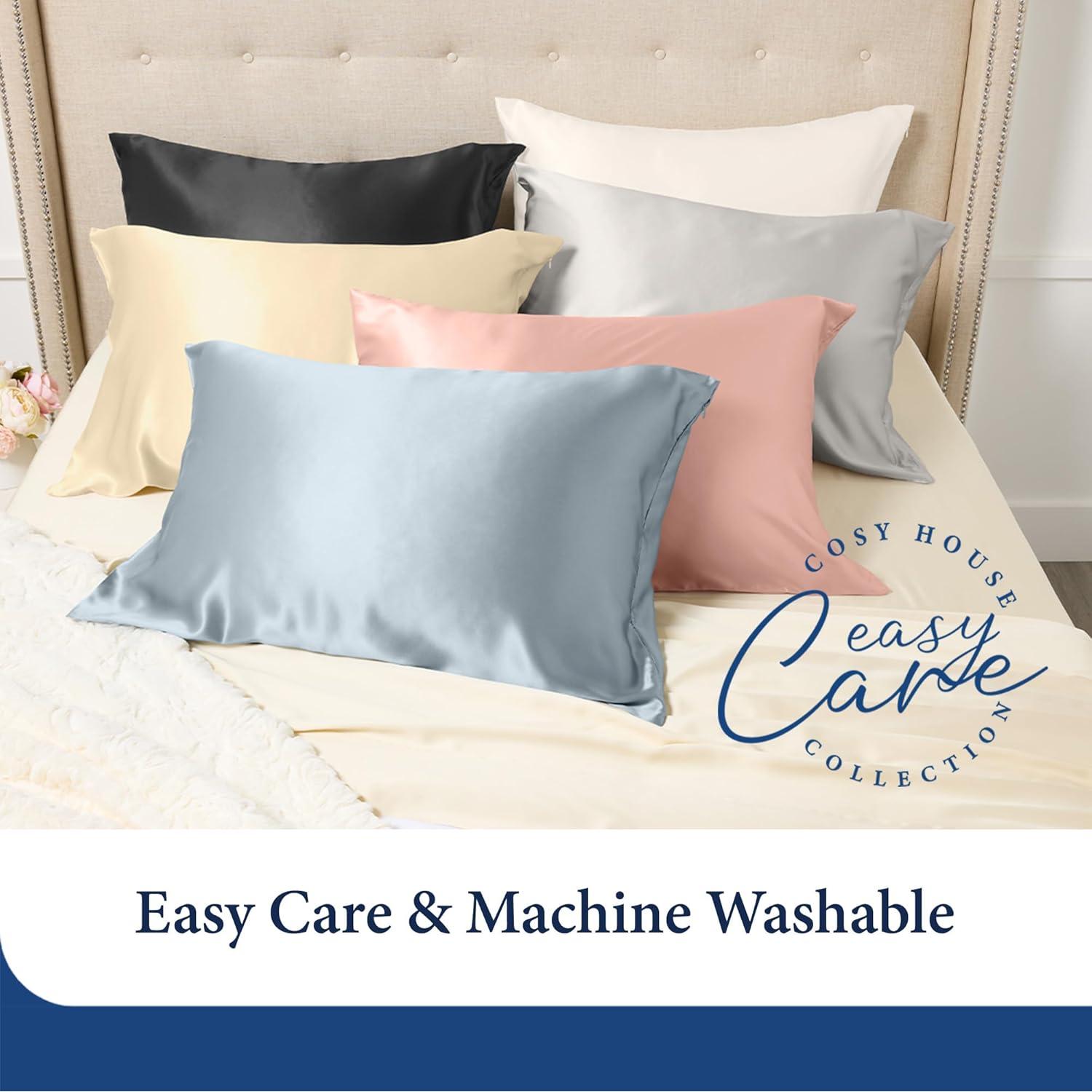 Funda de Almohada 100% Seda Cosy House Estándar Blanca 22 Momme