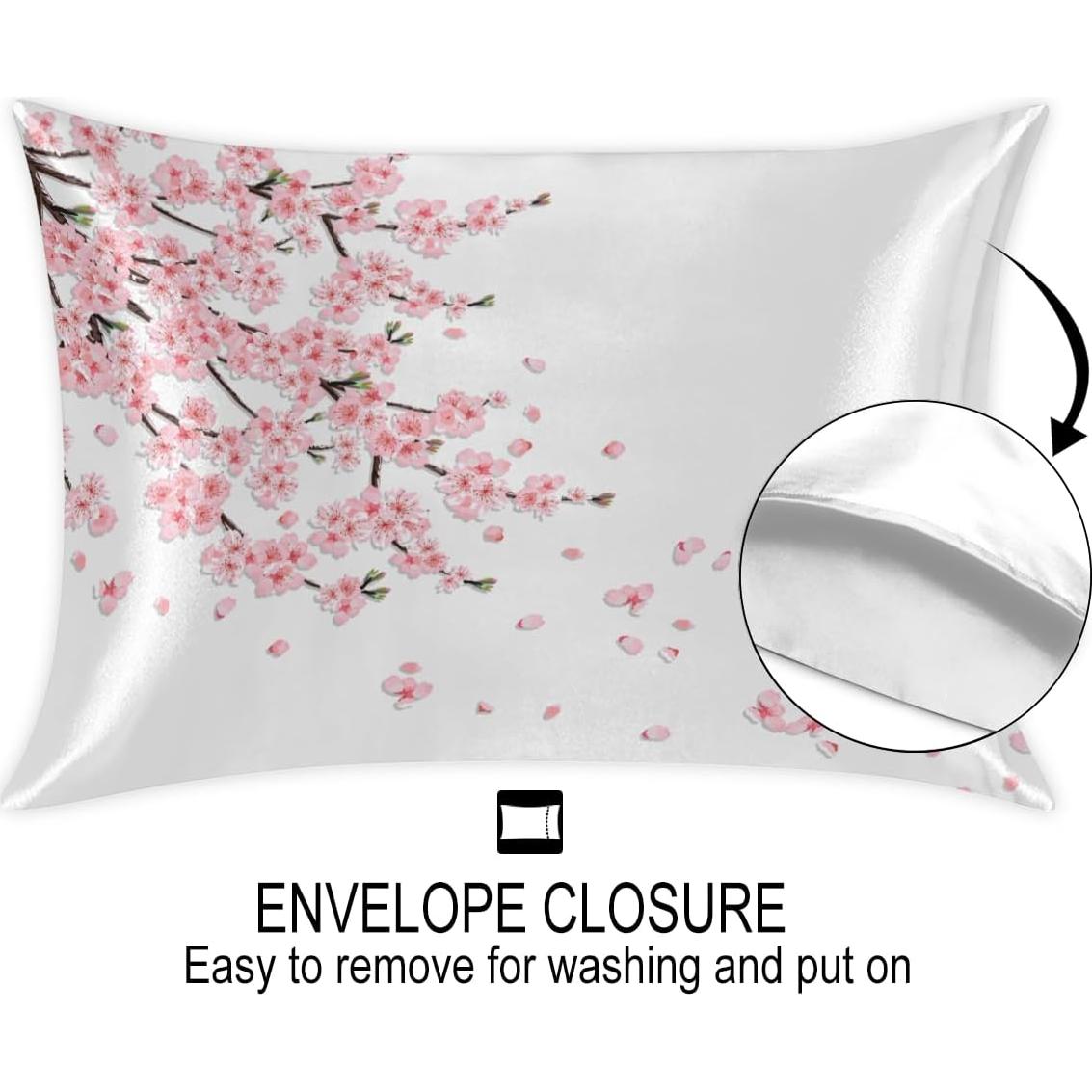 Funda de Almohada King Satén Floral Japonesa Pardick 100% Poliester