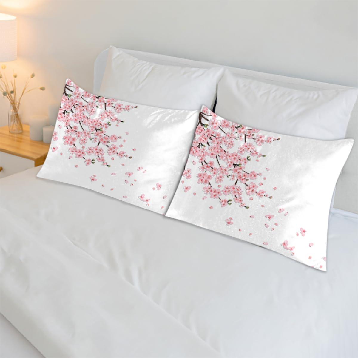 Funda de Almohada King Satén Floral Japonesa Pardick 100% Poliester
