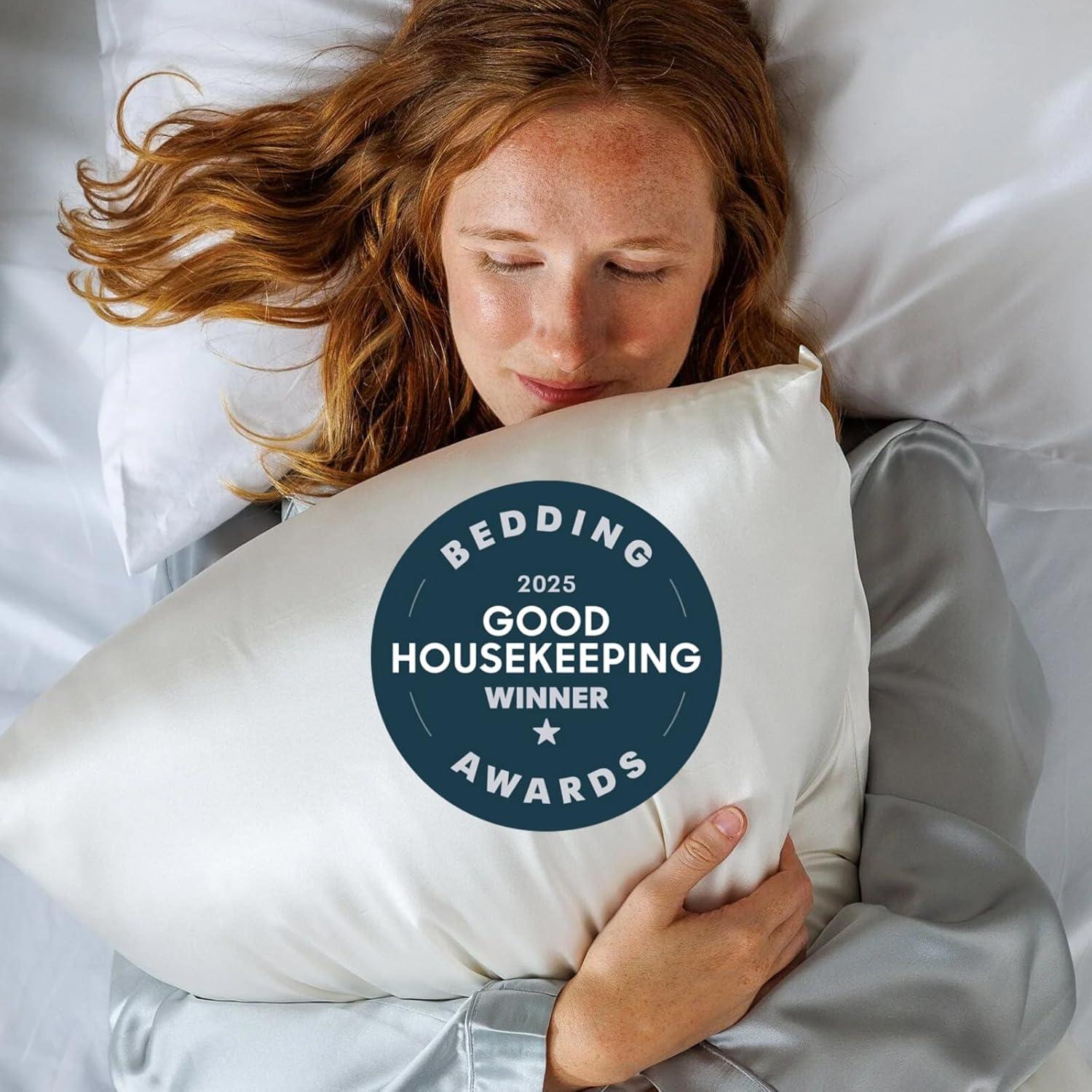 Funda de Almohada de Seda Pura Fishers Finery Estándar 30 mm Blanca