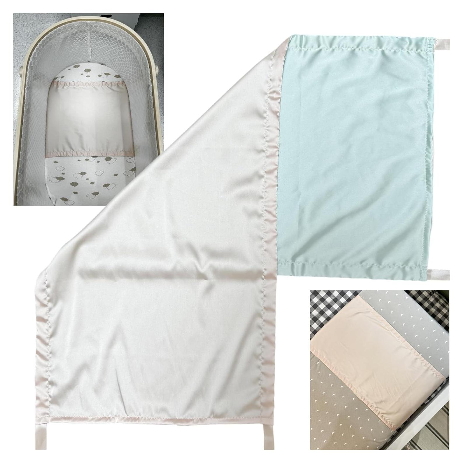 Funda de Cuna de Satén AKISS 80x35cm Reversible Champán/Aqua