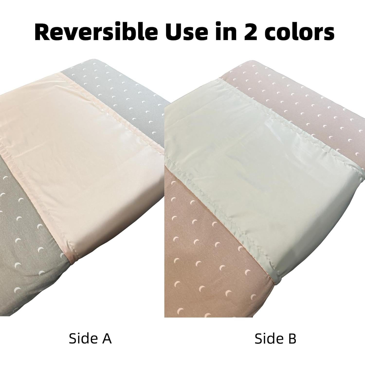 Funda de Cuna de Satén AKISS 80x35cm Reversible Champán/Aqua