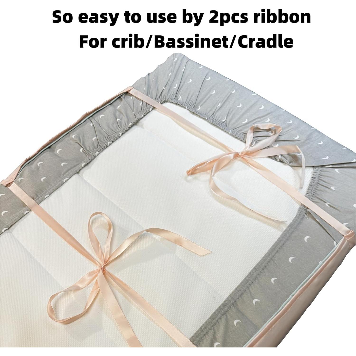 Funda de Cuna de Satén AKISS 80x35cm Reversible Champán/Aqua