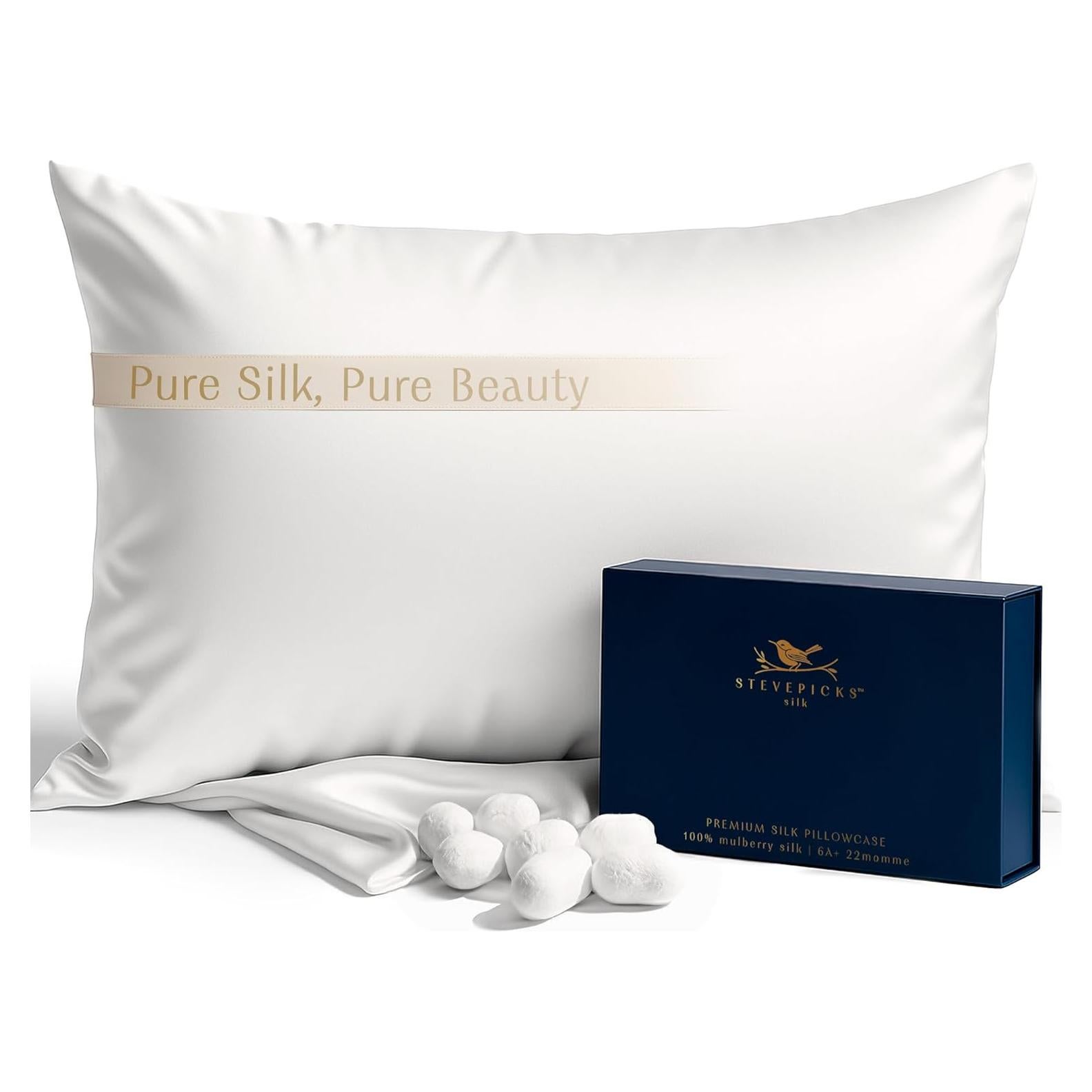 Funda de Almohada de Seda 100% Morera Stevepicks 20x66 cm