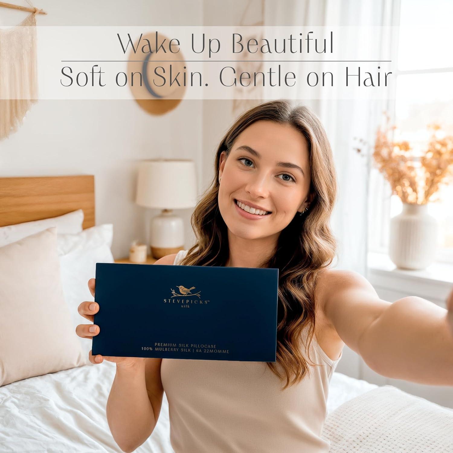 Funda de Almohada de Seda 100% Morera Stevepicks 20x66 cm