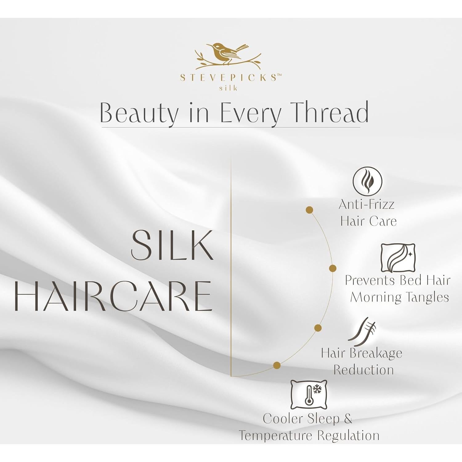 Funda de Almohada de Seda 100% Morera Stevepicks 20x66 cm