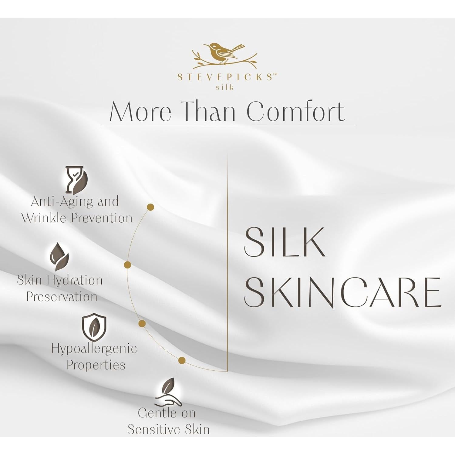 Funda de Almohada de Seda 100% Morera Stevepicks 20x66 cm