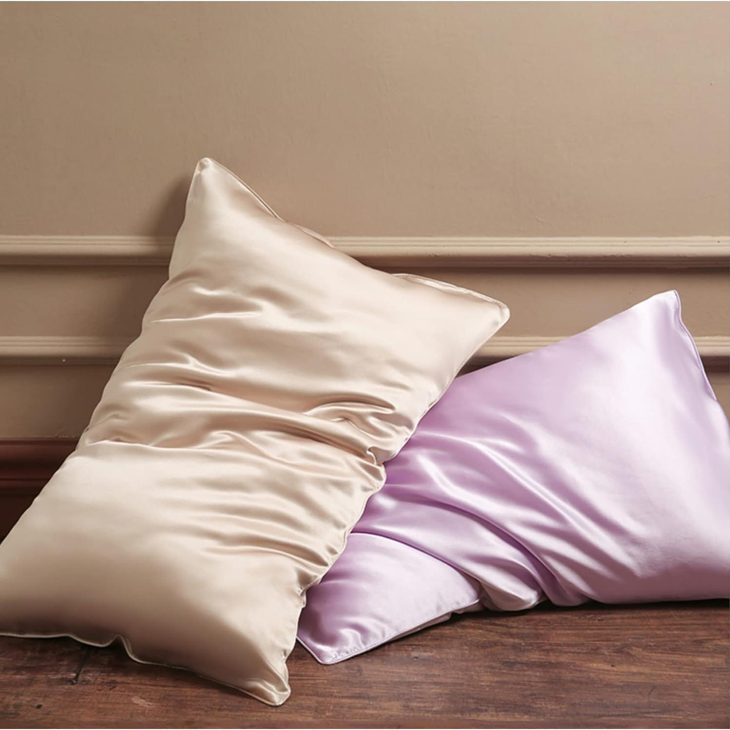 Funda de Almohada de Seda Beige ROSEWARD 22 Momme Estándar 66x51 cm