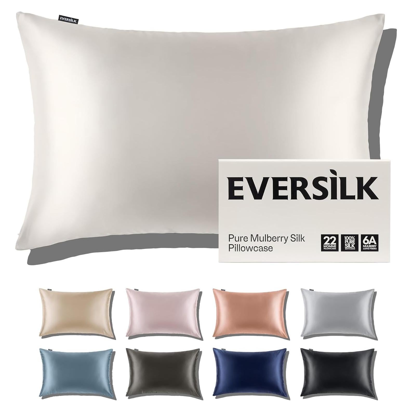 Funda de Almohada de Seda EVERSILK 100% Pura 22 Momme Estándar